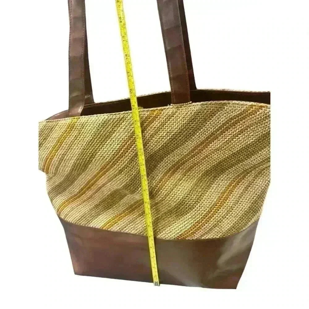 Americana by Sharif Extra Large Weave Design Vintage Tote 22”x15”x9” - Picture 8 of 13